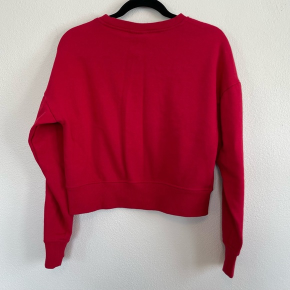 Wrangler Script Women's Red Crewneck Drop Shoulder Sweatshirt Medium - Picture 2 of 9